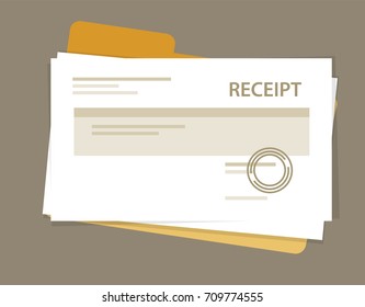 document receipt paper pile vector 