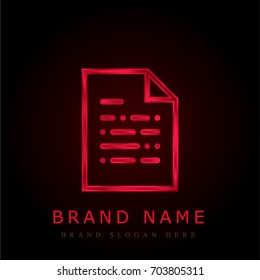 Document red chromium metallic logo