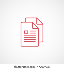 Document Red Line Icon On White Background