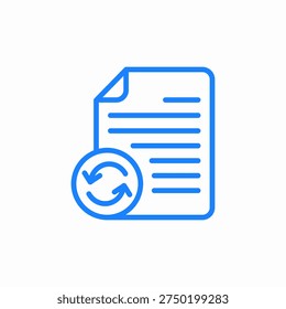 document refresh icon sign vector