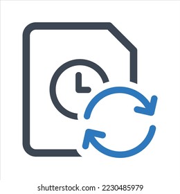 Document refresh icon. Vector and glyph