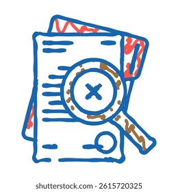 document reject doodle icon sketch vector. document reject sign. isolated symbol illustration