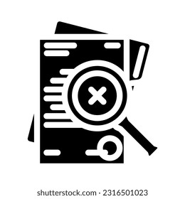 document reject glyph icon vector. document reject sign. isolated symbol illustration