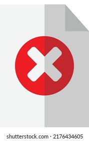 Icono de rechazo de documento. Subtabla a colocar en archivo, oficina, etc.