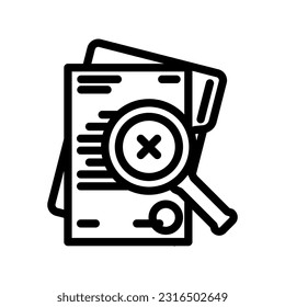 document reject line icon vector. document reject sign. isolated contour symbol black illustration