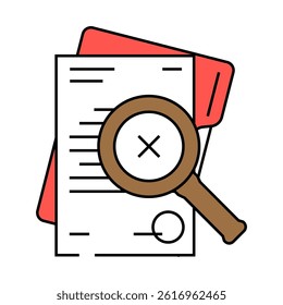 document reject line icon vector. document reject sign. isolated symbol illustration
