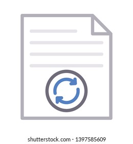 document reload vector color line icon