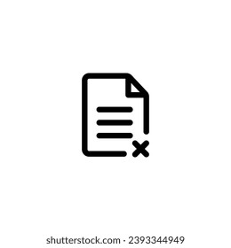 Document Remove icon vector illustration. outline icon for web, ui, and mobile apps