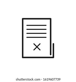 
Document. Renouncement. Vector icon isolated on white background.
