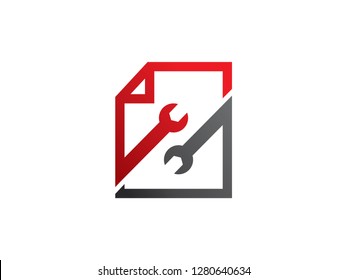 Document Repair Logo Template, Symbol, Icon
