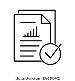 Document report checklis icon design. Document like auditing icon in outline style design. Vector illustration.