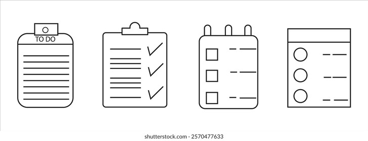 document report checklist with box, tick, circle, and line icon.