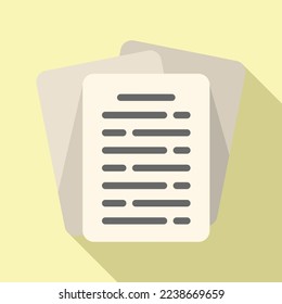 Document report icon flat vector. Business paper. Finance market