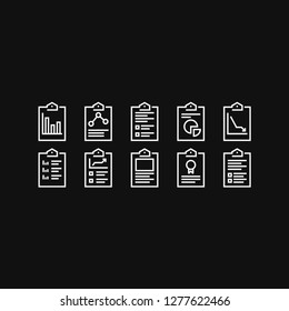 Document Report Icon in Line Style
