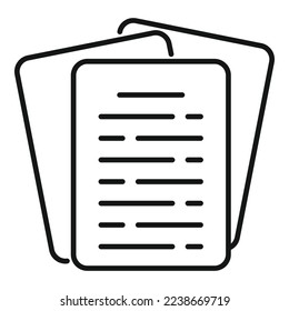 vector de contorno de icono de informe de documento. Documento de negocios. Mercado financiero