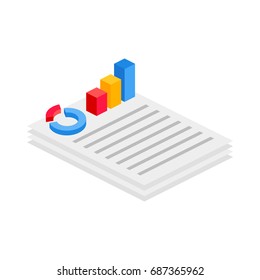 Document with report isometric icon