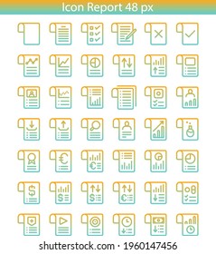 Icono de medio de informe de documento, 48px. Para sitios web y aplicaciones