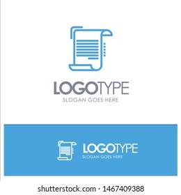 Document, Report, Note, Paper, Guidelines Blue Logo Line Style. Vector Icon Template background