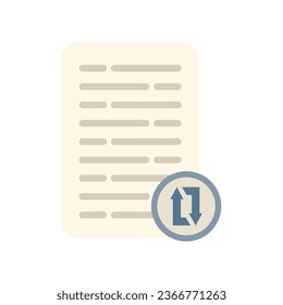 Document repost icon flat vector. Report data. Check market isolated
