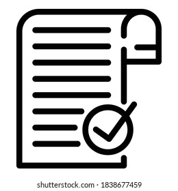 Document request icon. Outline document request vector icon for web design isolated on white background