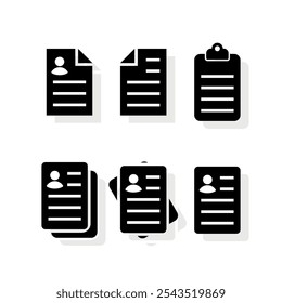 Document resume, CV or job application line art vector icon.