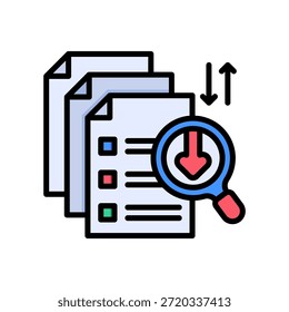 Ícone de recuperação de documento Ilustração de vetor de cor linear