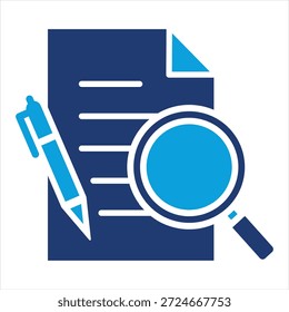Revisar Documento Coleção de Ícones Azuis Simples