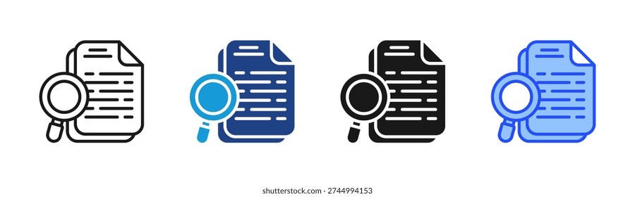 Document Review icon set multiple style collection