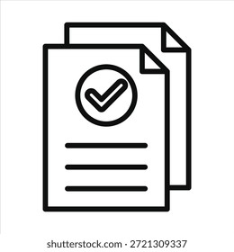 Document Review Icon. Simple Vector Outline Illustration.