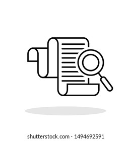Document review icon in trendy flat style. Audit symbol for your web site design, logo, app, UI Vector EPS 10. - Vector