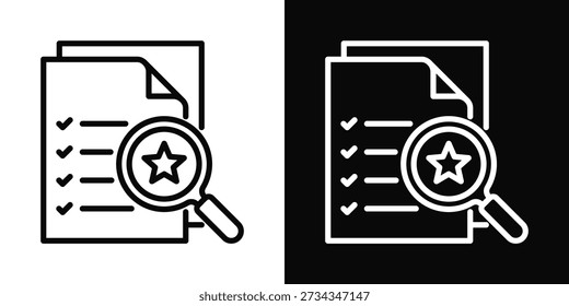 Document Review Icon White And Black Background Style