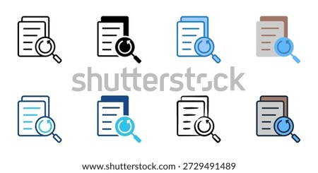 Document Review icons set multiple style collection. Editable stroke 
