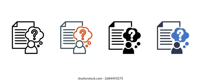 Revisar documento ilustração de vetor de estilo de ícone múltiplo