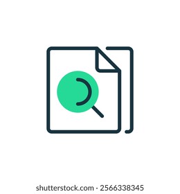 Document Review Two Tone Color Icon. linear style sign for mobile concept and web design. Outline vector icon.