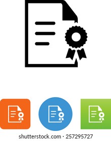 Document with ribbon / certificate / diploma icon