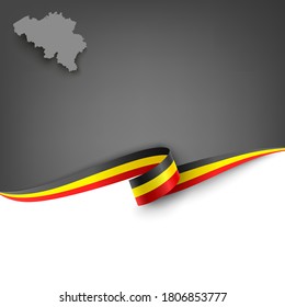Document with ribbon and map the Kingdom of Belgium template