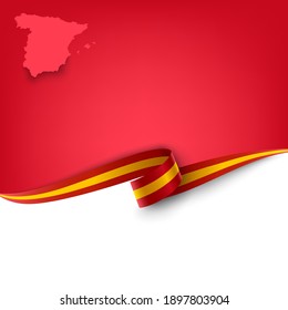 Document with ribbon and map the Kingdom of Spain template