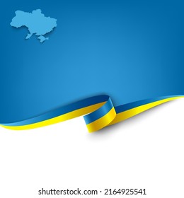 Document with ribbon and map Ukraine template