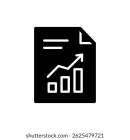 Document with Rising Bars Icon, Growth and Performance Tracking