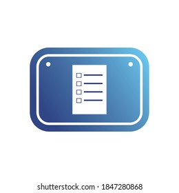 Document in road sign gradient style icon design, Data archive and information theme Vector illustration