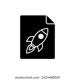 Dokument mit Raketenspitze - Symbol für Geschäftswachstum und Innovation
