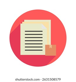 Document rounded flat color, mini illustration icon. use for modern concept, print, UI, UX kit, web and app development. Vector related to sales, logistic and ecommerce