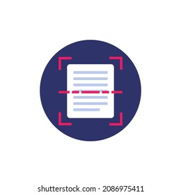 document scan icon, flat vector