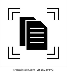 document scanner glyph icon vector illustration