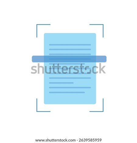 Document scanner icon. Digital scanner. Scanning text. Icon for mobile app. Vector illustration