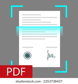 Document scanner icon. Symbol, logo illustration. Editable stroke