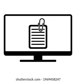 Document and screen on white
