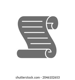 Document scroll greyicon. Isolated on white background