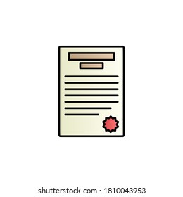Document with seal color gradient vector icon