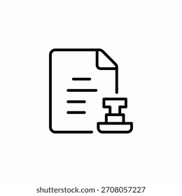Vector de signo de icono de sello de documento